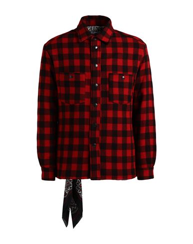 Destin Man Shirt Red Size M Wool, Cashmere, Polyester