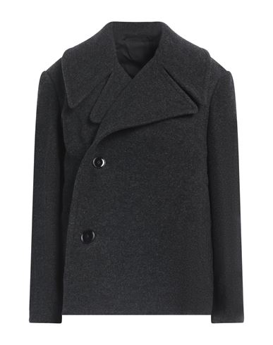 Lemaire Woman Coat Steel Grey Size 6 Wool In Black