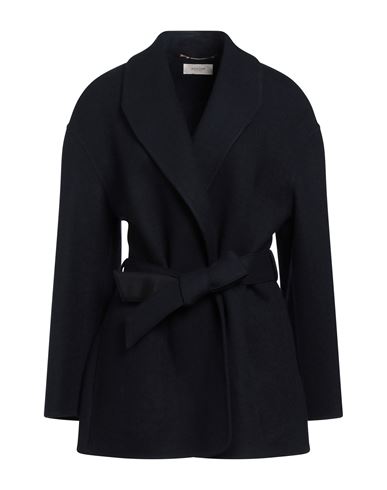 Agnona Woman Jacket Midnight Blue Size 14 Wool, Cashmere In Black