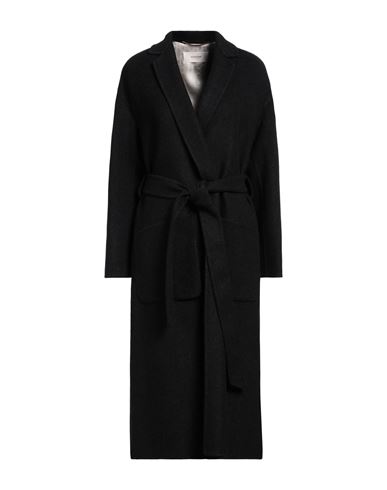 Agnona Woman Coat Steel Grey Size 14 Cashmere