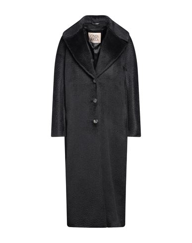 Shop Cinzia Rocca Woman Coat Black Size 16 Alpaca Wool, Virgin Wool, Polyamide