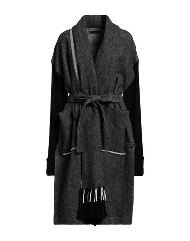 Shop Gimos Gimo's Woman Coat Lead Size M Wool, Polyamide, Mohair Wool, Acrylic In Grey