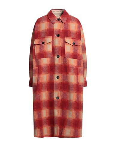 Marant Etoile Marant Étoile Woman Coat Orange Size 3 Recycled Polyester, Virgin Wool, Polyester, Acrylic In Red