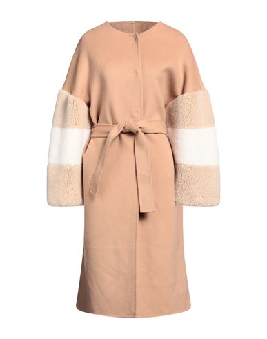 Shop Ava Adore Woman Coat Camel Size 6 Wool In Beige