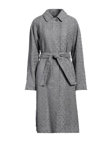 Shop Herno Woman Overcoat & Trench Coat Grey Size 6 Polyester, Viscose, Wool, Polyamide, Metallic Fiber