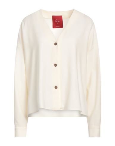 Shop Co. Go Woman Shirt Cream Size 8 Virgin Wool, Elastane In White