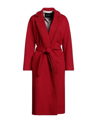 Simonetta Ravizza Woman Coat Red Size 12 Virgin Wool, Lambskin