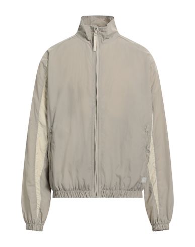 Shop Reebok Man Jacket Dove Grey Size L Polyamide, Cotton