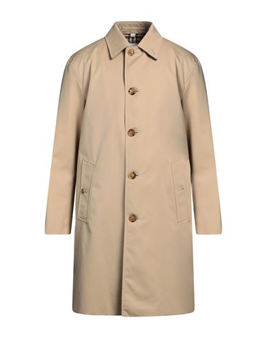 Shop Burberry Man Overcoat & Trench Coat Sand Size 42 Cotton In Beige