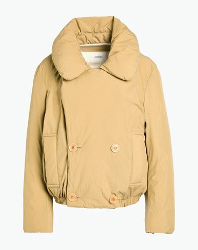 Lemaire Woman Jacket Khaki Size 6 Cotton, Polyamide, Polyester In Neutral