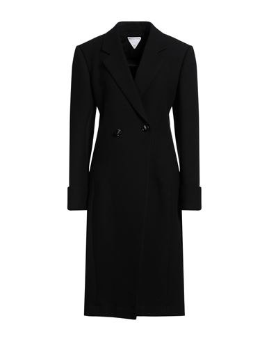 Bottega Veneta Woman Coat Black Size 6 Cotton, Viscose, Wool, Polyamide