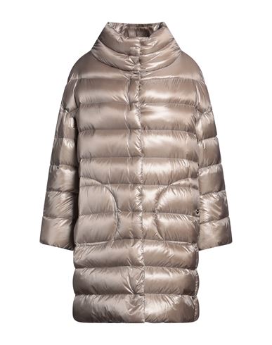 Herno Woman Puffer Dove Grey Size 6 Polyamide, Cotton, Acetate In Gold