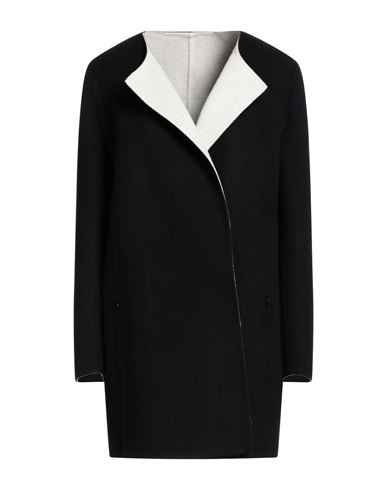 Akris Woman Coat Black Size 12 Wool, Cashmere