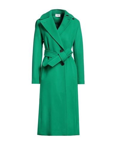 Akris Woman Coat Green Size 10 Virgin Wool, Polyamide