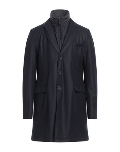 Herno Man Coat Midnight Blue Size 44 Virgin Wool, Cashmere, Polyamide, Polyurethane Coated In Black