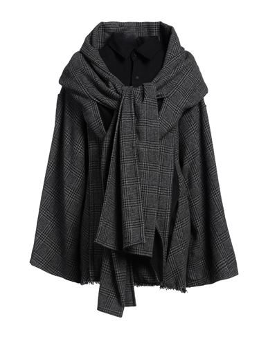 Yohji Yamamoto Woman Coat Black Size 2 Wool, Polyester, Nylon, Acrylic, Rayon In Gray