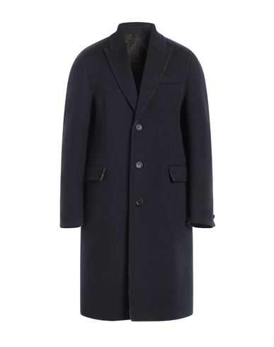 Fendi Man Coat Midnight Blue Size 40 Virgin Wool, Silk