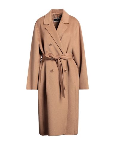 Elisabetta Franchi Woman Coat Camel Size 6 Wool, Cashmere In Brown