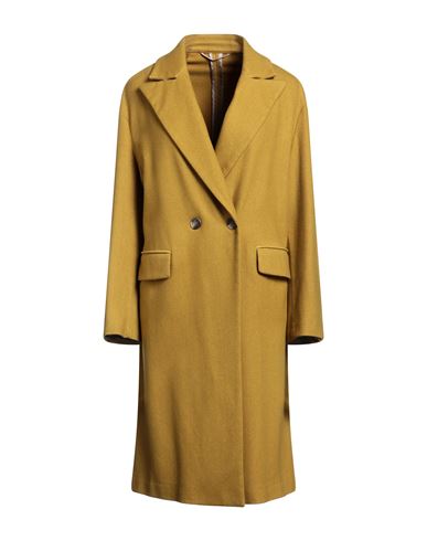 Shop Kiltie Woman Coat Mustard Size 6 Virgin Wool, Polyamide In Yellow