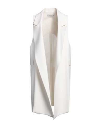 Ago E Filo Woman Overcoat & Trench Coat Ivory Size 2 Polyester, Virgin Wool, Elastane In White