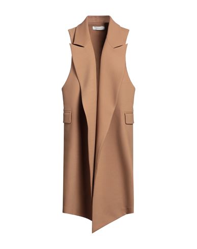 Ago E Filo Woman Overcoat & Trench Coat Camel Size 2 Polyester, Virgin Wool, Elastane In Brown