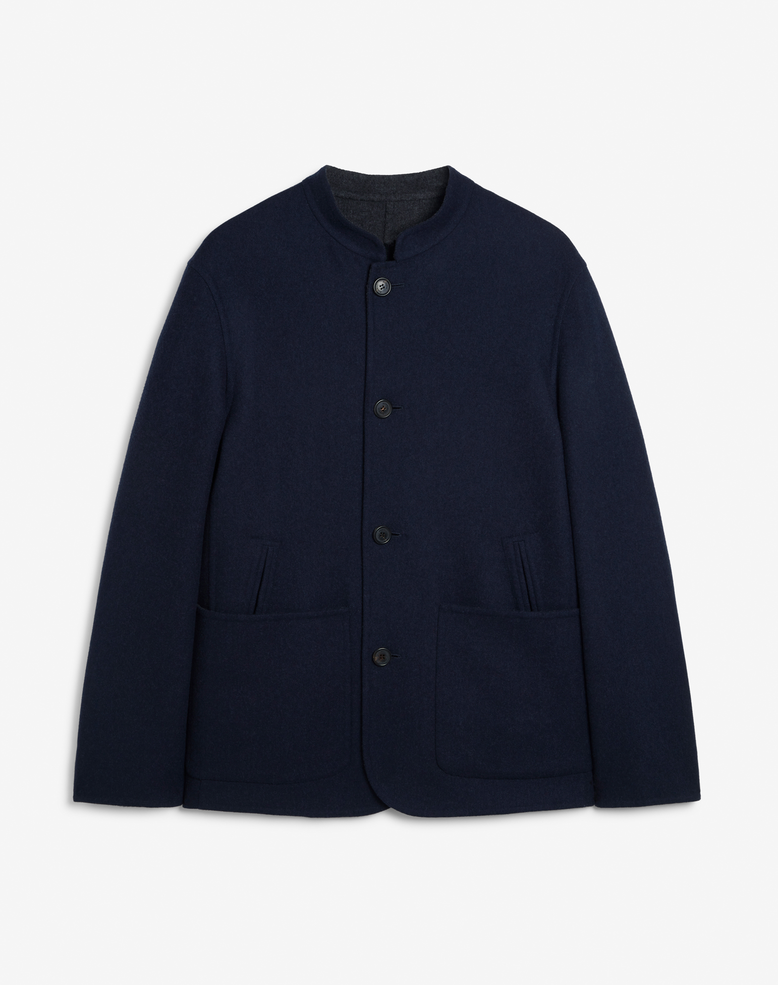 Shop Dunhill Wool Herringbone Reversible Double Face Driving Jacket In Blue