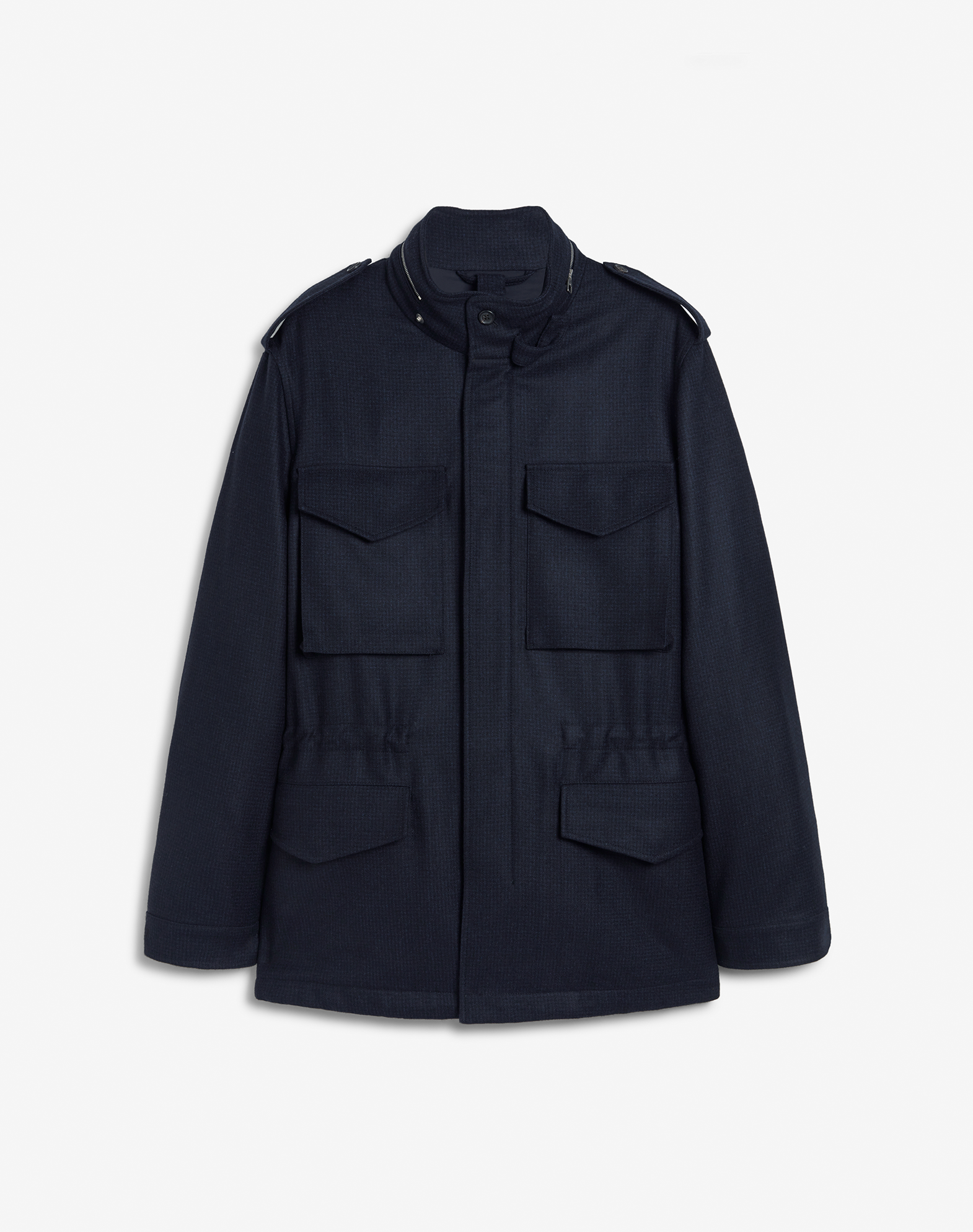 DUNHILL WOOL CHECK FIELD JACKET WITH DETACHABLE LINER 