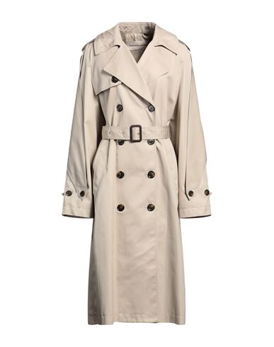 Shop Alexandre Vauthier Woman Overcoat & Trench Coat Beige Size 10 Cotton