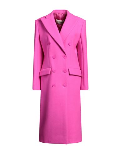 Shop Alexandre Vauthier Woman Coat Fuchsia Size 6 Virgin Wool, Polyamide In Pink