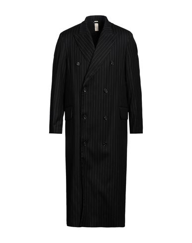 Sunflower Man Overcoat & Trench Coat Black Size 42 Wool, Polyester, Viscose, Elastane