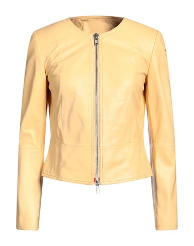 Shop Sword 6.6.44 Woman Jacket Ocher Size 8 Leather In Yellow