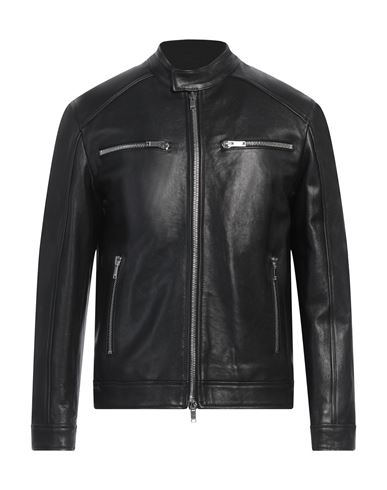 Shop Dondup Man Jacket Black Size 46 Lambskin