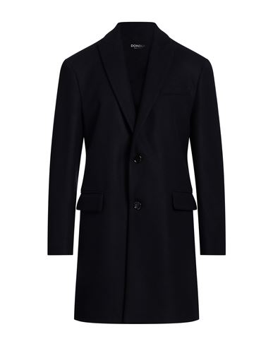 Shop Dondup Man Coat Navy Blue Size 46 Virgin Wool, Polyamide
