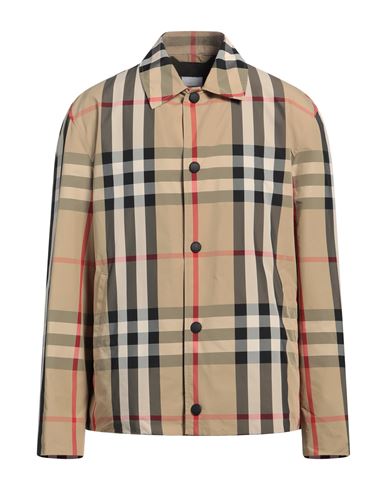 Shop Burberry Man Jacket Sand Size M Polyamide In Beige