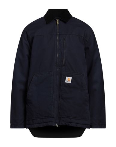 Shop Carhartt Man Jacket Navy Blue Size Xxl Cotton