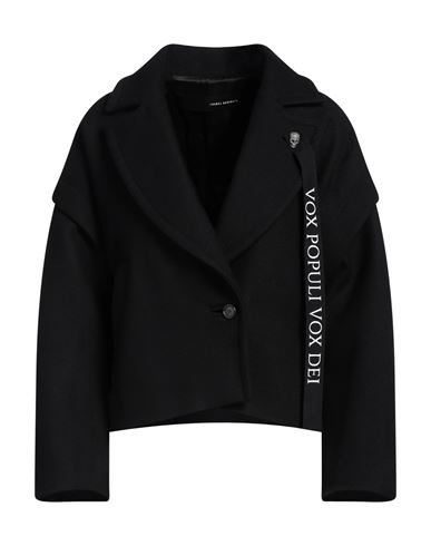 Shop Isabel Benenato Woman Coat Black Size 10 Virgin Wool, Polyamide