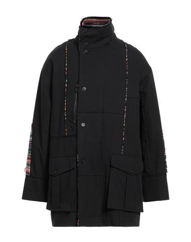 Shop Isabel Benenato Man Coat Black Size 38 Cotton, Wool