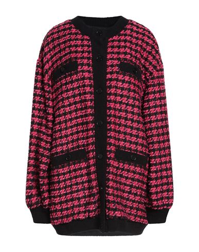 Msgm Woman Jacket Fuchsia Size 0 Cotton, Acrylic, Polyester, Wool, Viscose In Pink