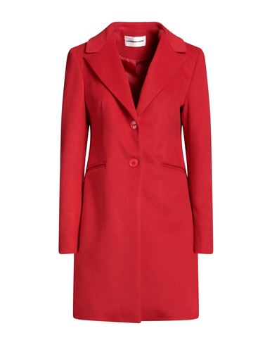 Shop Sandro Ferrone Woman Coat Red Size 12 Polyester, Viscose, Elastane