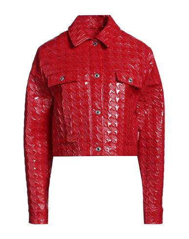 MSGM MSGM WOMAN JACKET RED SIZE 4 POLYESTER, ELASTANE, POLYURETHANE COATED 