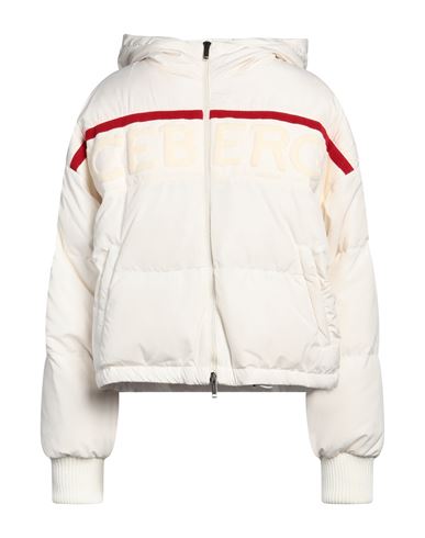 Shop Iceberg Woman Puffer Ivory Size 6 Polyester In White