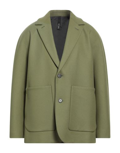 Shop Hevo Hevò Man Coat Sage Green Size 42 Virgin Wool, Polyamide