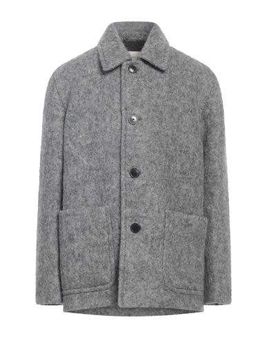 Shop Dries Van Noten Man Coat Grey Size L Alpaca Wool, Mohair Wool, Wool, Polyamide