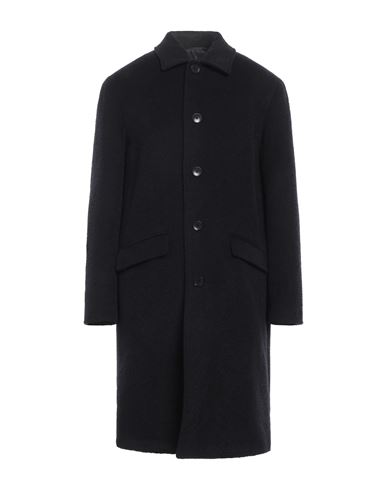 Shop Etro Man Coat Midnight Blue Size 40 Virgin Wool, Cashmere