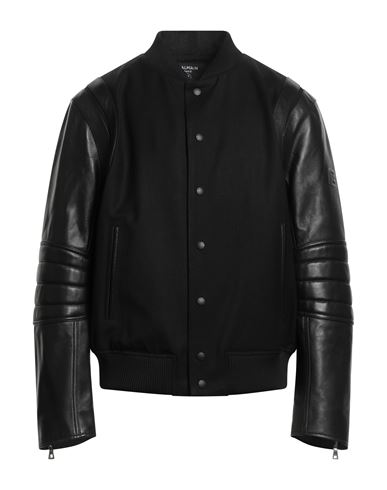 Shop Balmain Man Jacket Black Size 38 Lambskin, Virgin Wool, Polyester