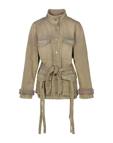 Shop Off-white Dyed Denim Cargo Field Jacket Woman Denim Outerwear Brown Size 4 Cotton