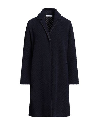 Shop Tonet Woman Coat Navy Blue Size 8 Merino Wool, Polyamide