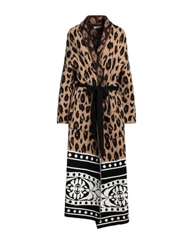 Shop Akep Woman Coat Camel Size M Acrylic, Merino Wool, Synthetic Fibers, Alpaca Wool In Beige