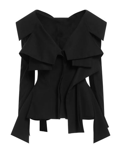 YOHJI YAMAMOTO YOHJI YAMAMOTO WOMAN JACKET BLACK SIZE 2 RAYON, COTTON, LINEN, SILK 