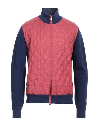 Isaia Man Jacket Red Size L Wool, Silk, Linen In Burgundy